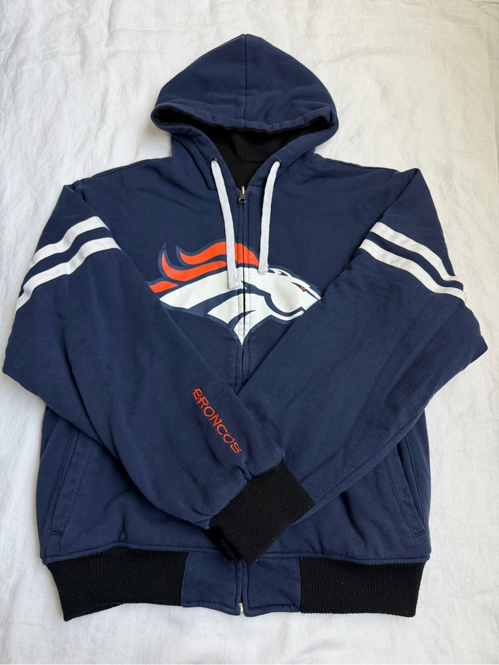 Denver Broncos G-III Reversible Full Zip Hoodie Jacket L